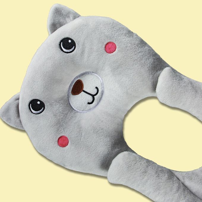 Multifunctional Soft Baby Feeding Pillow Baby Bottle Holder Gray Dog