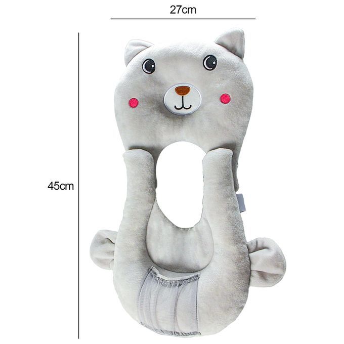 Multifunctional Soft Baby Feeding Pillow Baby Bottle Holder Gray Dog