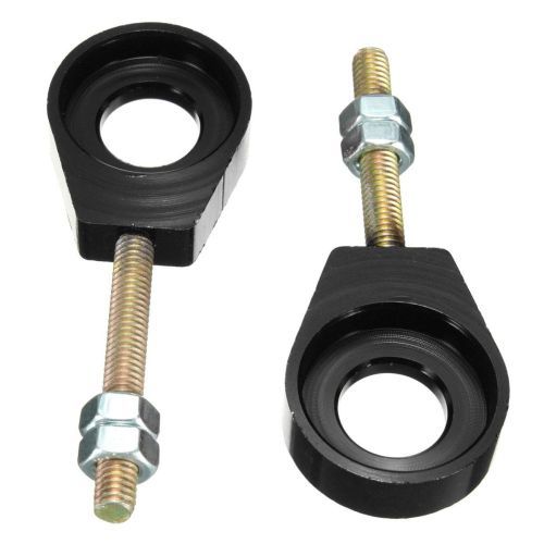 2x 15mm Wheel Axle Tensioners Chain Adjusters All Black (bla