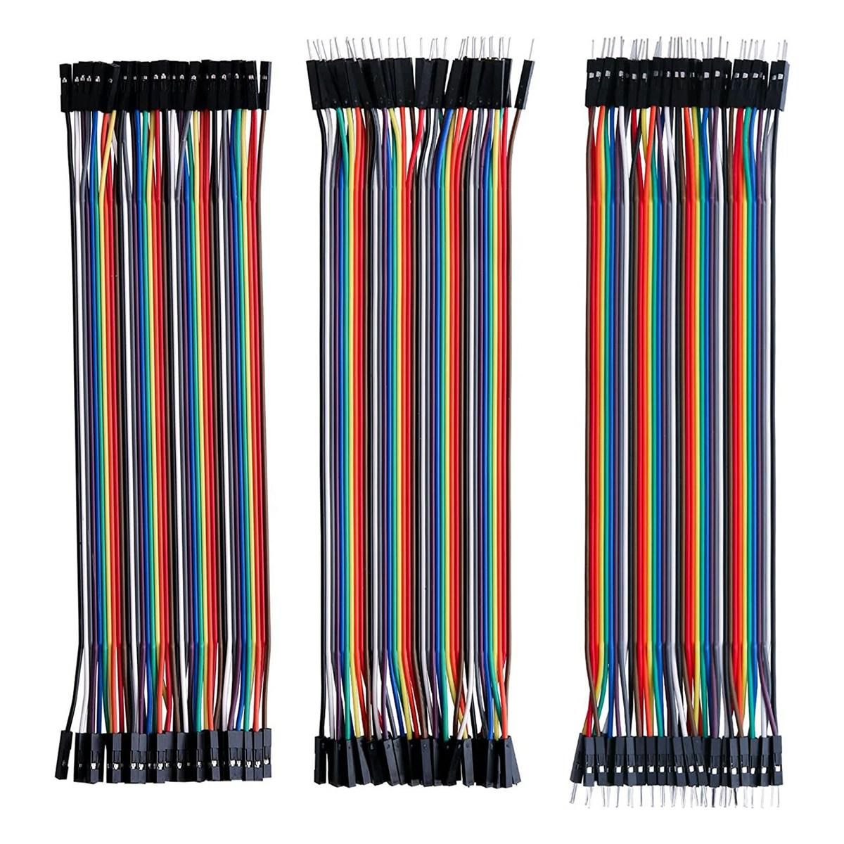 3 Set Dupont Line 20CM 40Pin Male to Male + Male to Female and Female to Female Jumper Wire Dupont Cable for DIY KIT
