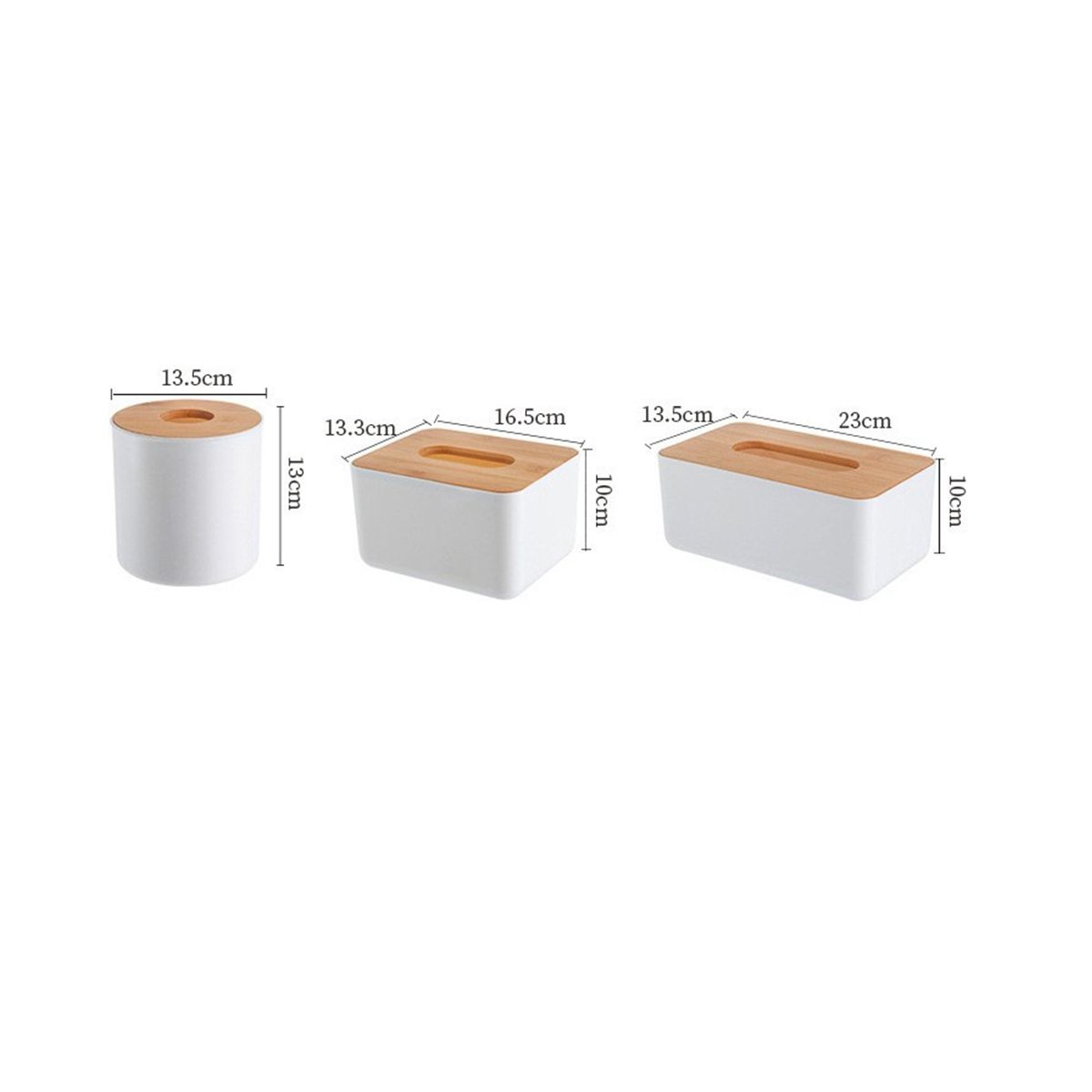Bamboo Wooden Cover Plastic Tissue Box Paper Holder