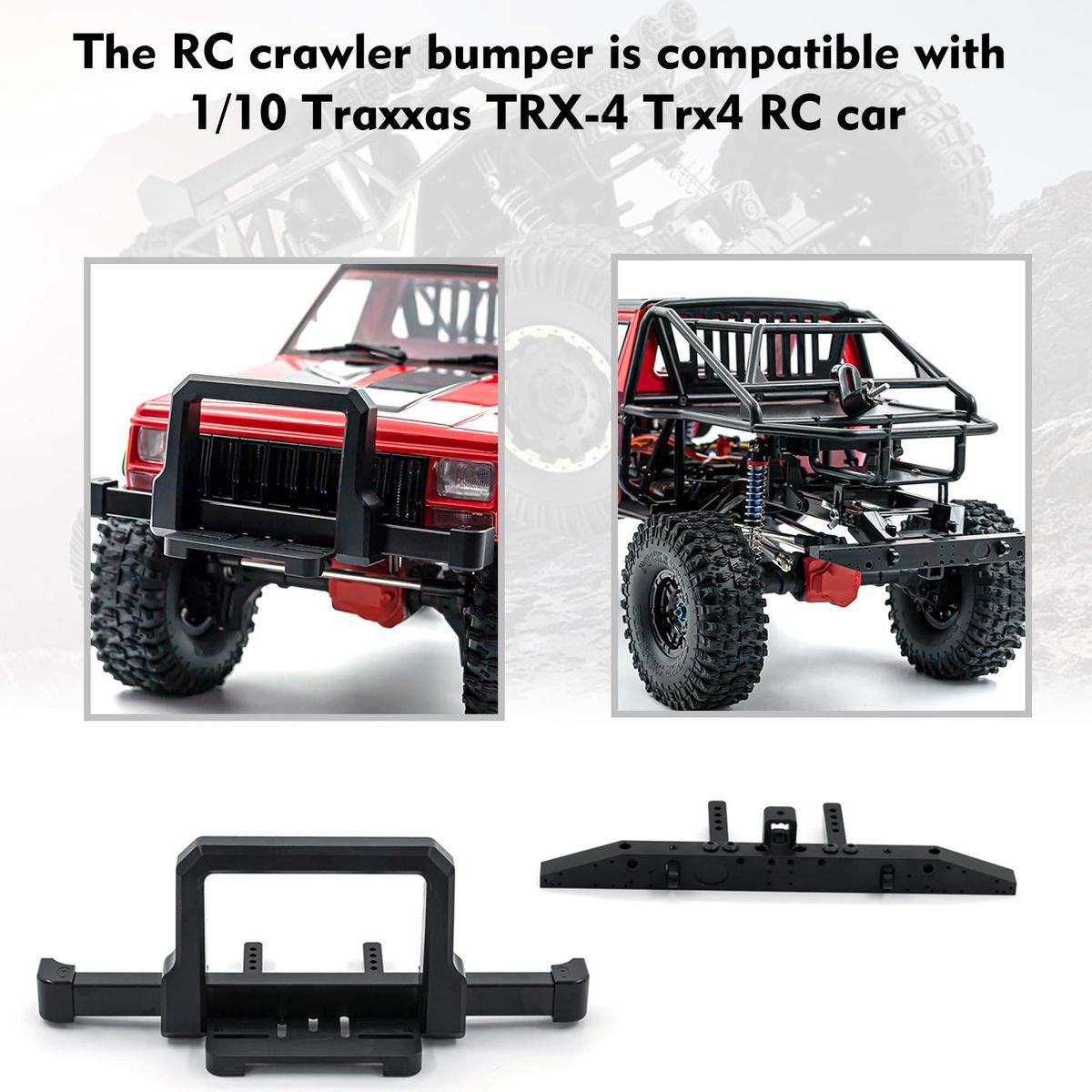 Front Bumper Rear Bumper Sets RC Crawler Bumper Aluminum Alloy Bumper Compatible with 1/10 Traxxas TRX-4 Trx4 RC Car