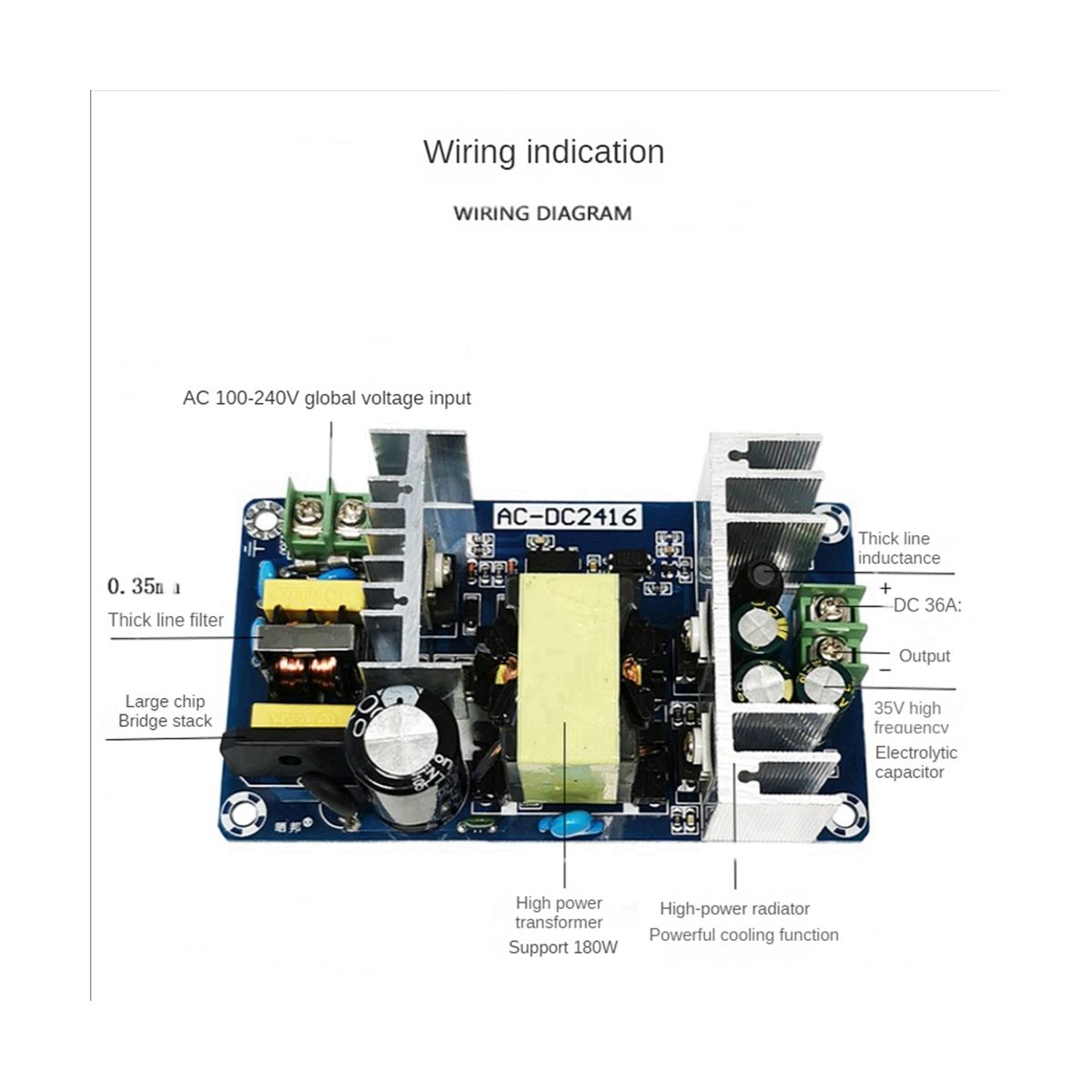 180W 36V High Power Switching Power Supply Board AC-DC Power