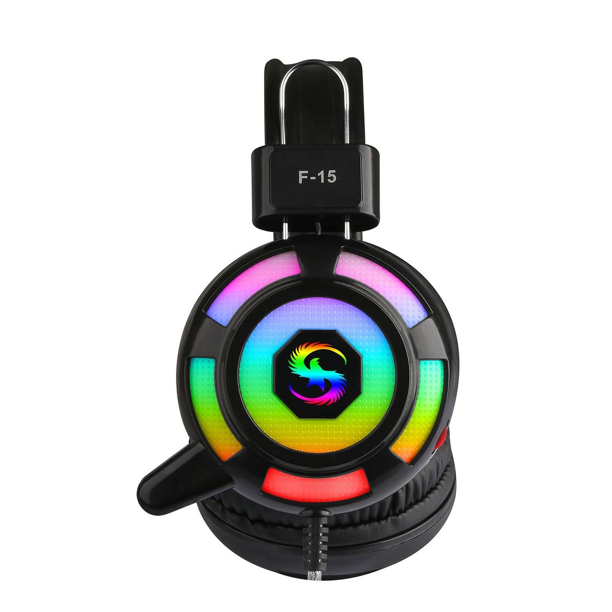 KUBITE Wired Headphones Over-Ear Gaming Earphones with RGB Light Super Dazzling Interface Wire Control with Microphone Computer Headset