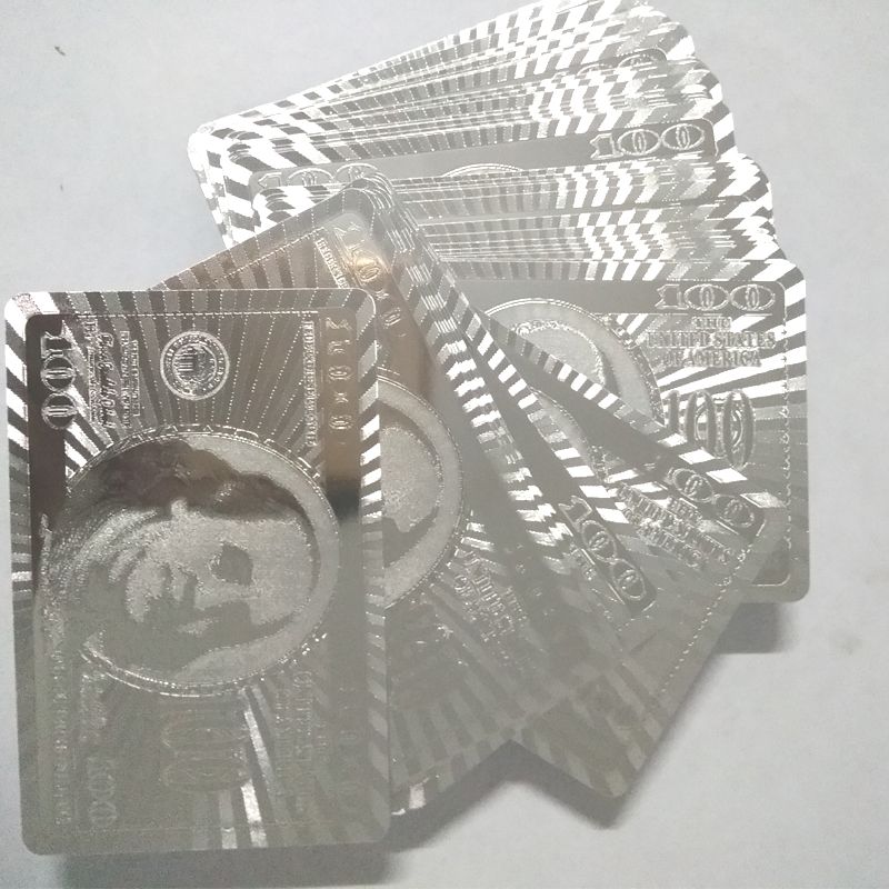 High Quality Silver Plastic Card Silver Pokers Pvc Plastic