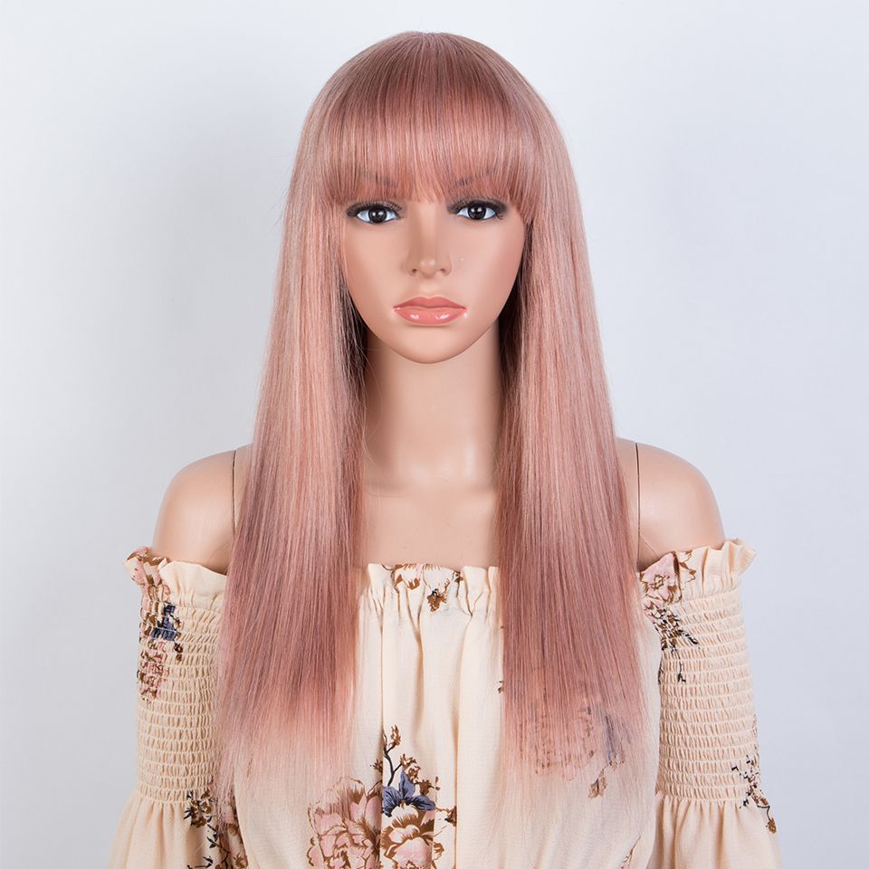 Halloween Cosplay   Colored Long Bone Straight  With Bangs