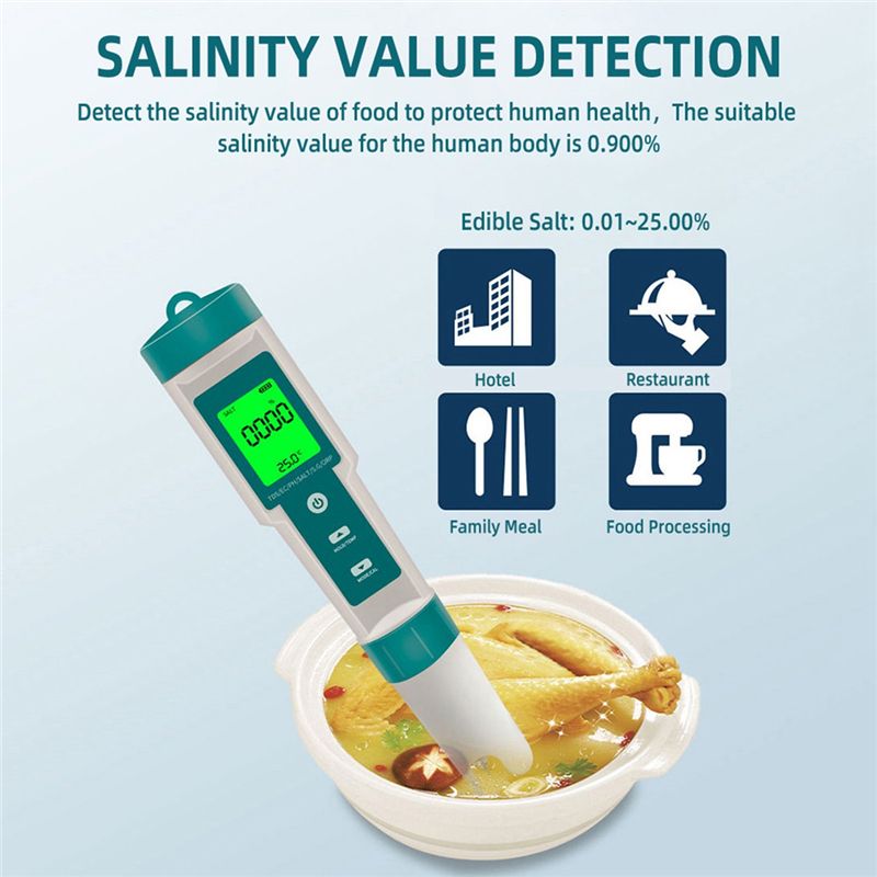 7 in 1 PH/TDS/EC/ORP/Salinity /S.G/Temperature Meter C-600 Water Quality Tester for Drinking Water  Aquariums PH Meter