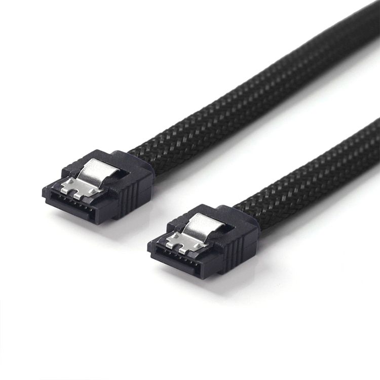 1pcs/3pcs 50cm Sata3 7pin Data Cables 6gb/s Ssd Cable Hdd Hard Disk Drive Cord Line With Nylon Braid White Red Color Sleeved