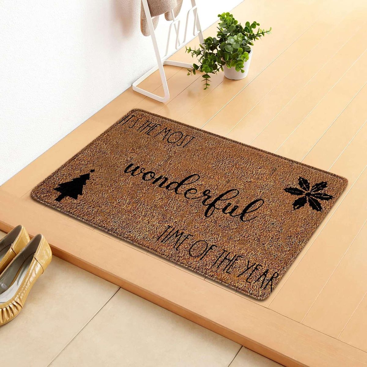 Christmas Door Mat Welcome Decor Non-Slip Door Mats Kitchen Foot Mat Bedroom Living Room Christmas Printing Floor Mat B