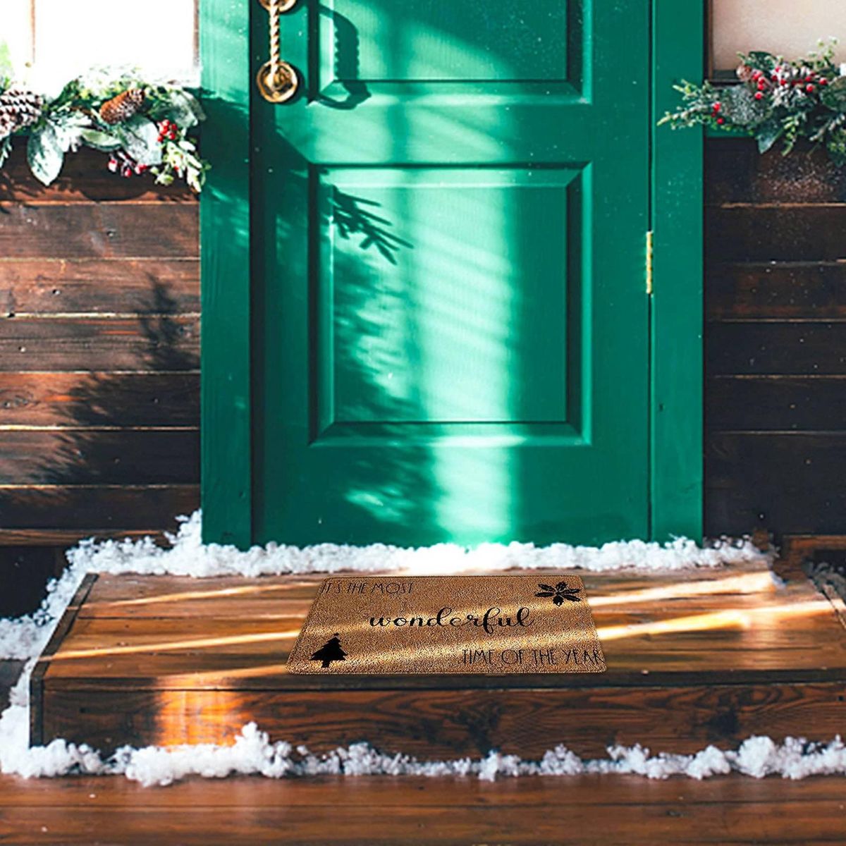 Christmas Door Mat Welcome Decor Non-Slip Door Mats Kitchen Foot Mat Bedroom Living Room Christmas Printing Floor Mat B