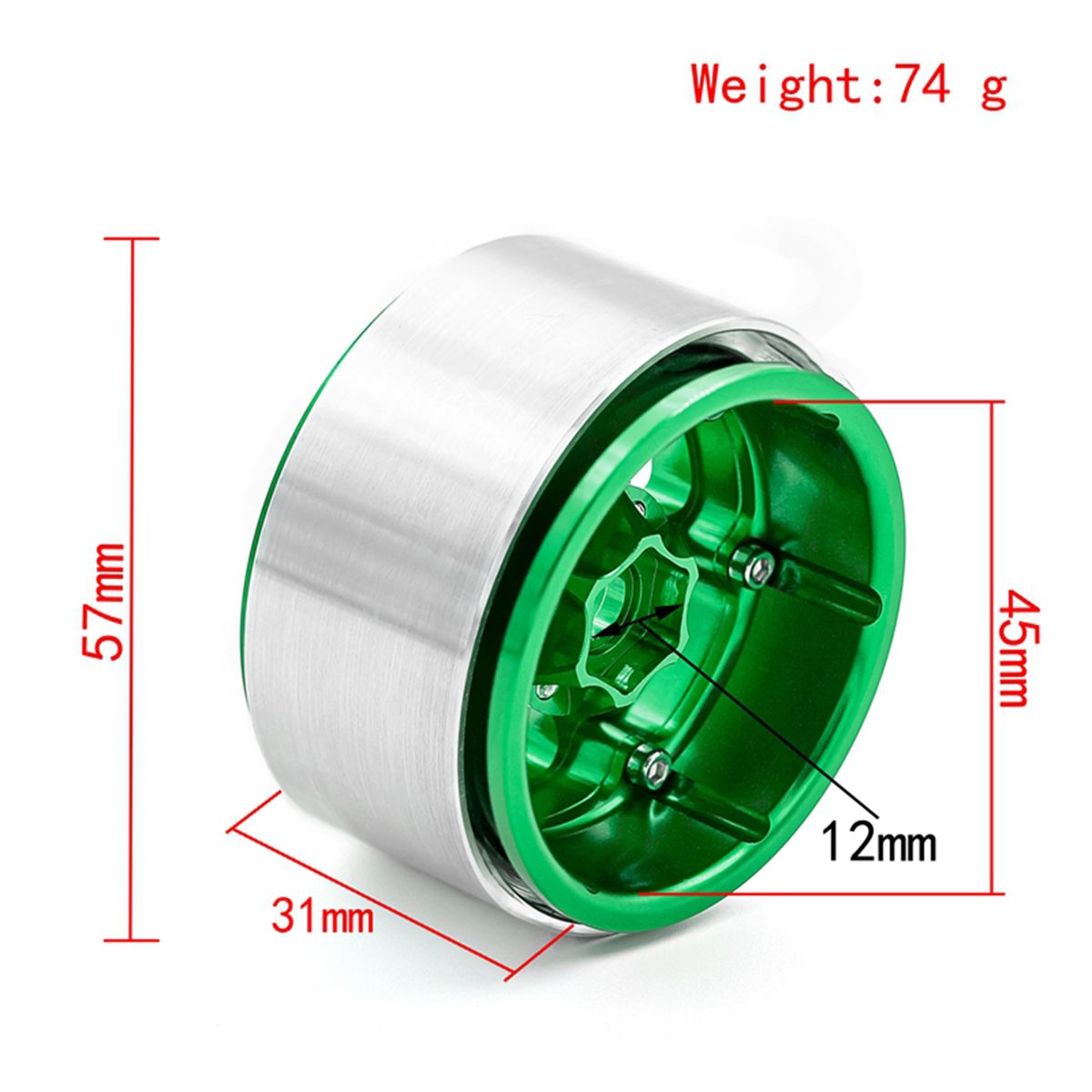 Aluminum Alloy Wheel Rim Beadlock 1.9in Wheel Rims Hub 4pcs
