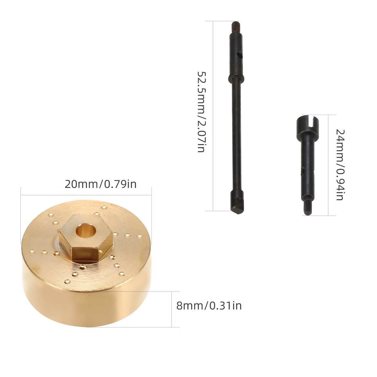 4PCS 6MM Widen Wheel Hub Set Brass Wheel Hub Weights