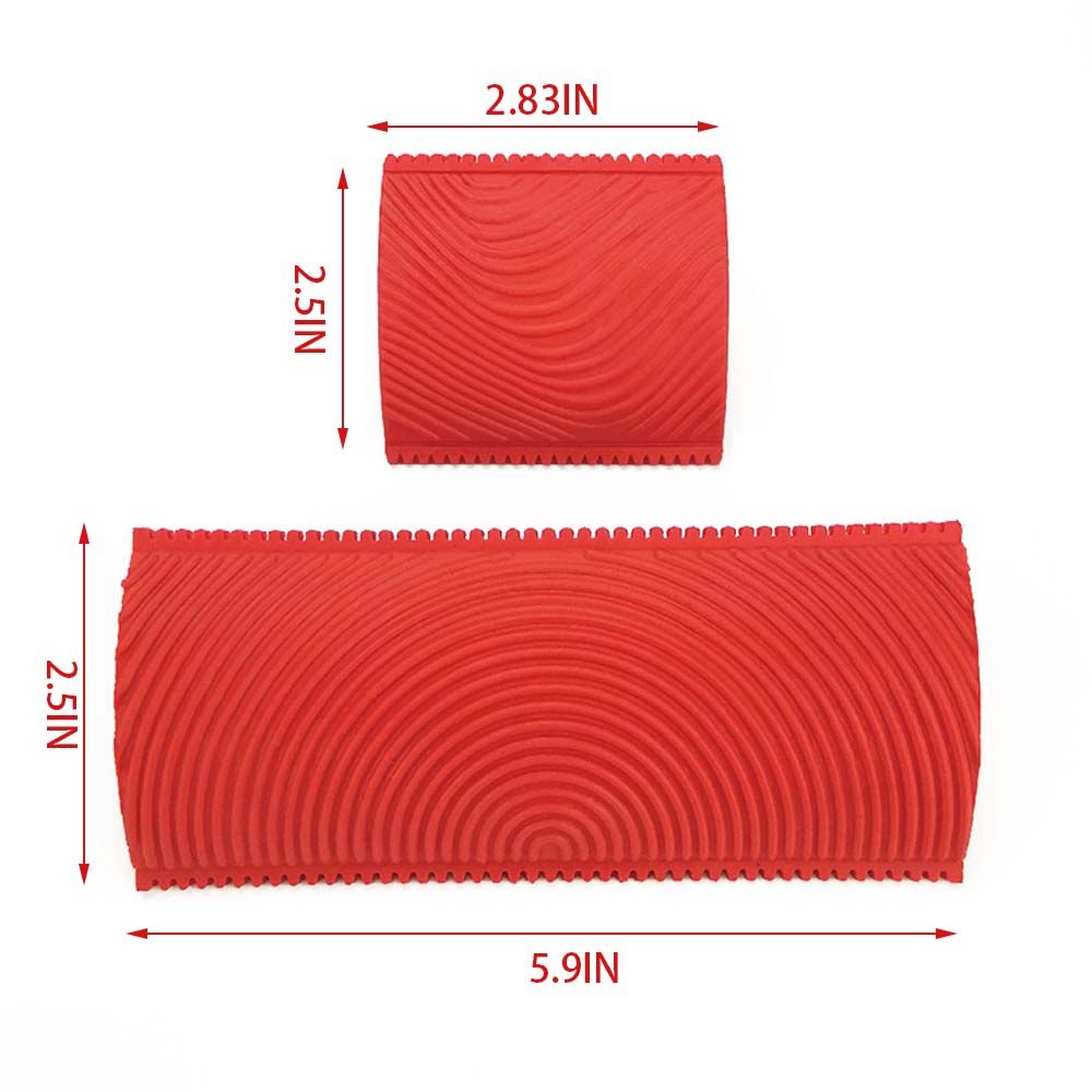 2pcs Paint Roller Brush Rubber Imitation Wood Grai