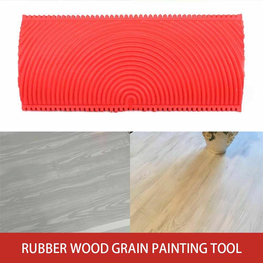2pcs Paint Roller Brush Rubber Imitation Wood Grai