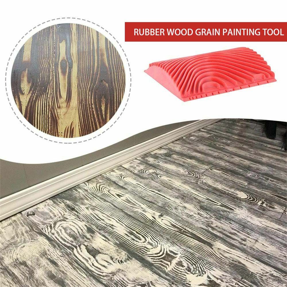 2pcs Paint Roller Brush Rubber Imitation Wood Grai