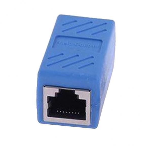 2X  Coupler Female To Female Lan Ethernet Cable Extender Adapter Blue