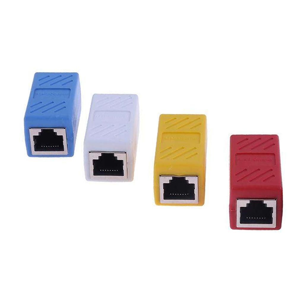 2X  Coupler Female To Female Lan Ethernet Cable Extender Adapter Blue