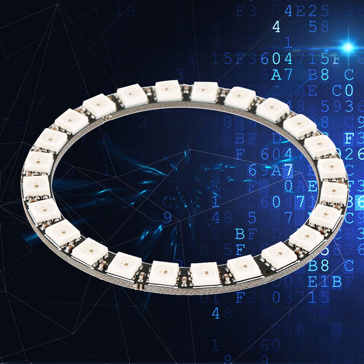 1pc 24‑Bit WS2812 5050 RGB LED Ring Lamp Light With