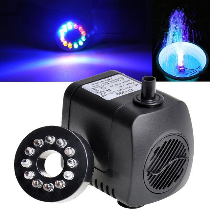 800 L/H LED Submersible Water Pump Aquarium Fish Tank Pond Fountain Pompa GPH-220V European Gauge