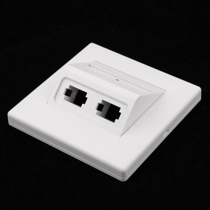 ABS 2 Sockets SC / LC Fiber  Tray Fiber Optic Wall Plate Panel