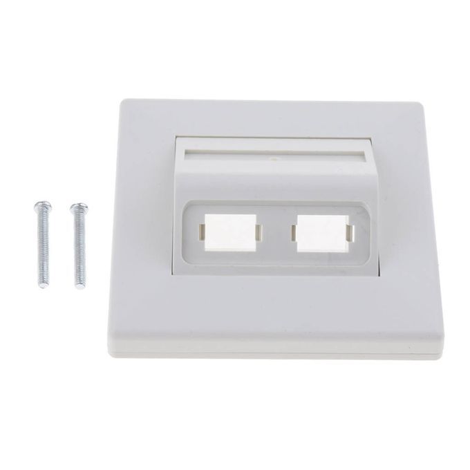 ABS 2 Sockets SC / LC Fiber  Tray Fiber Optic Wall Plate Panel
