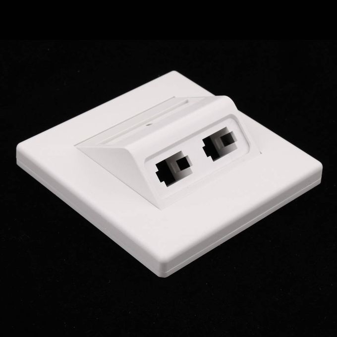 ABS 2 Sockets SC / LC Fiber  Tray Fiber Optic Wall Plate Panel