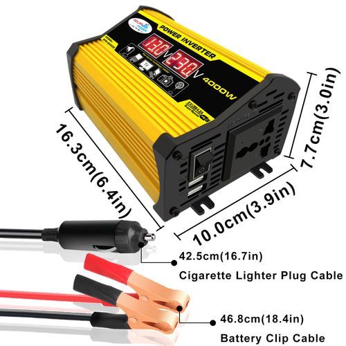 DC 12V To AC 220V Car Power Inverter Peaks Power 4000W Rated Power 400W