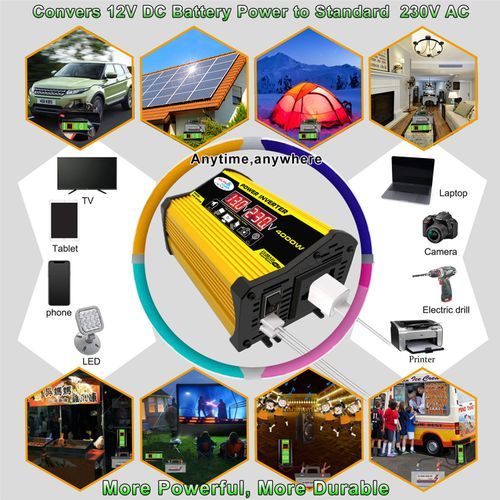 DC 12V To AC 220V Car Power Inverter Peaks Power 4000W Rated Power 400W