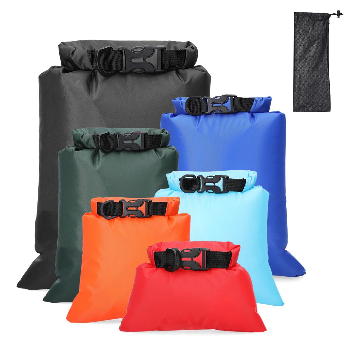 6pcs Waterproof Bag Set Outdoor Swimming Rafting Kayaking Trekking Sailing Canoing Boating Bags Set