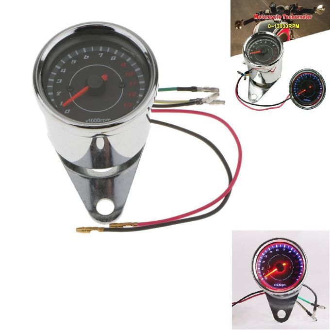 Motorcycle Motorbike DC 12V Tachometer Gauge 013000 RPM Rev Meter