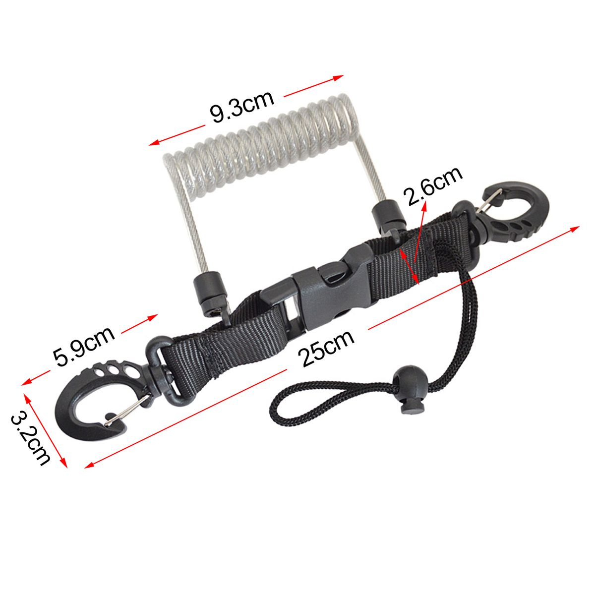 Spiral Coil Cable Anti-lost Camera Flashlights Safety Leash