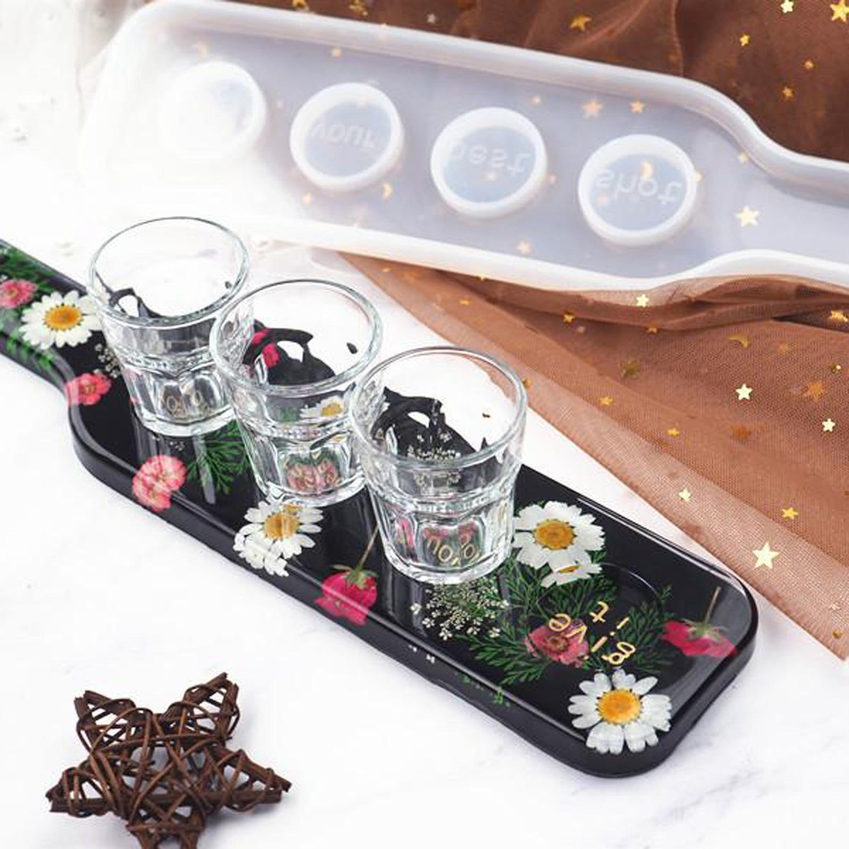 Silicone Coaster Mold Resin Casting Mold DIY Epoxy Fruit Tray Mould