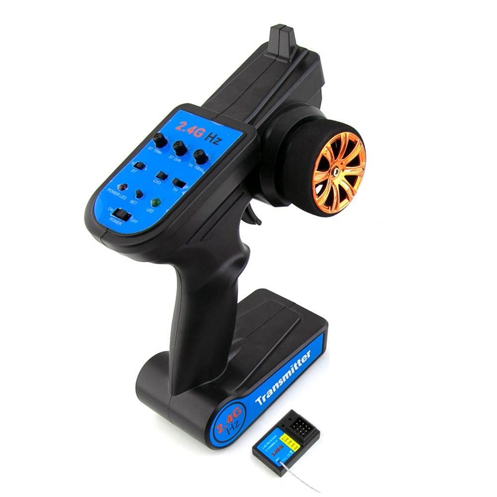 24GHz Remote Control 3CH Transmitter with Receiver for 18 110 112 RC Car Boat Tank Crawler Axial SCX10 TRX4