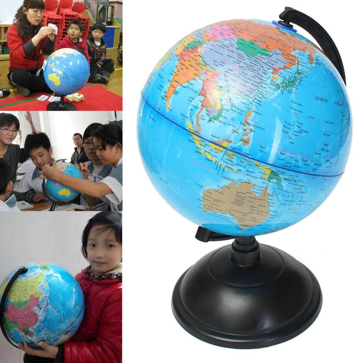 20cm Blue Ocean World Globe Map With Swivel Stand Geography Educational Toy Gift