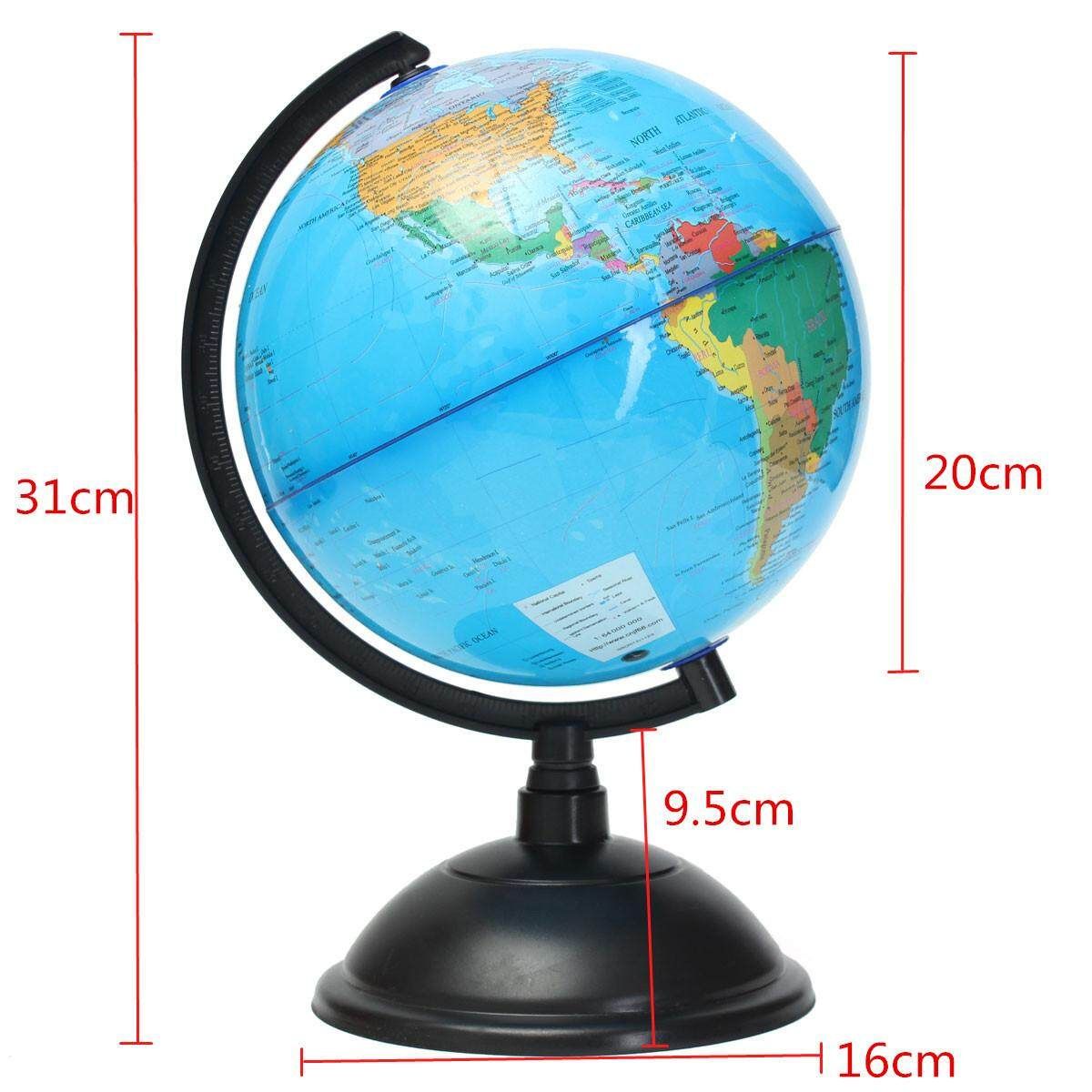 20cm Blue Ocean World Globe Map With Swivel Stand Geography Educational Toy Gift