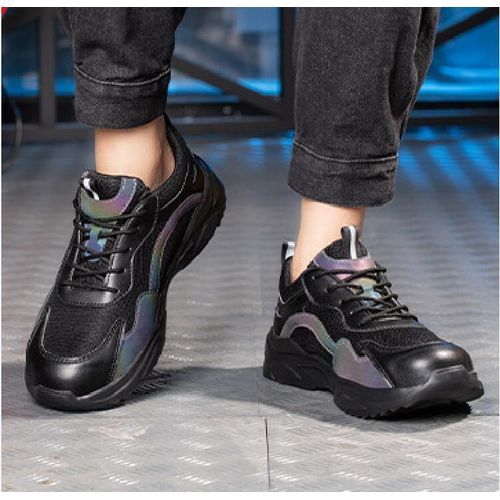 Men's Safety Shoes Steel Toe Work Boots Non-slip Sole Breathable Safety -Black