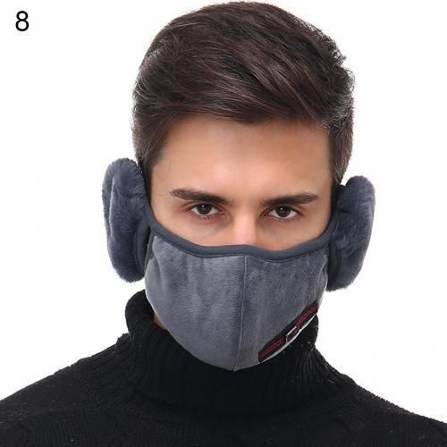 Cartoon Autumn Winter Earmuffs Men Women 2 In 1 Warm Mask E