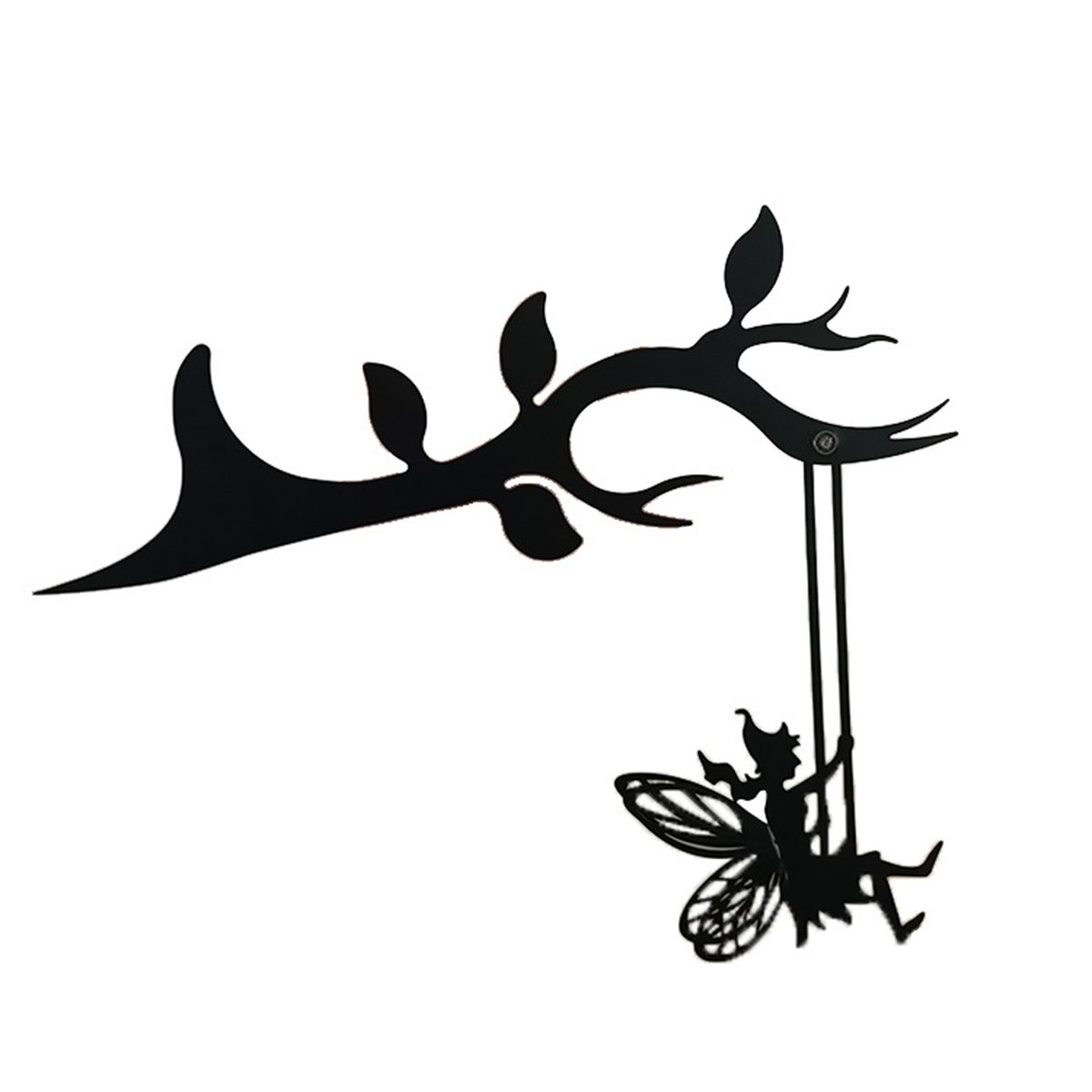 Metal Silhouette Swinging On The Branch Metal Silhouette