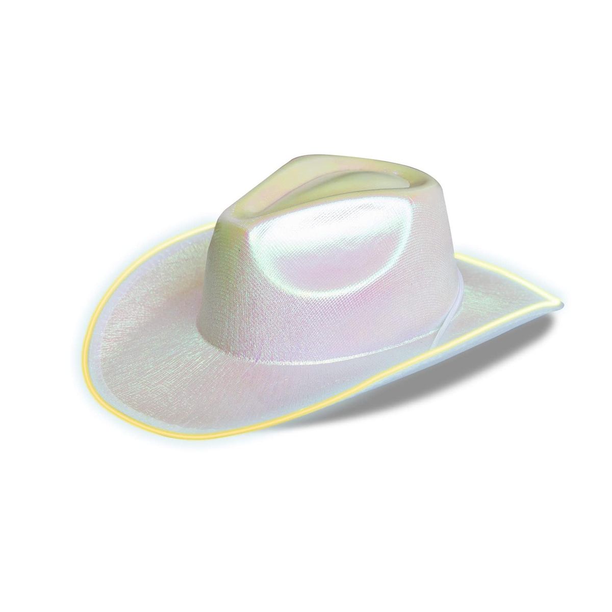Western Cowboy Hat Halloween Holographic LED Light Jazz Hat White