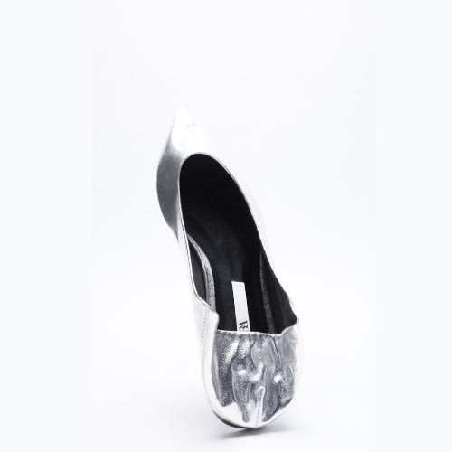 Silver Pointed Toe Soft Flat Shoes
