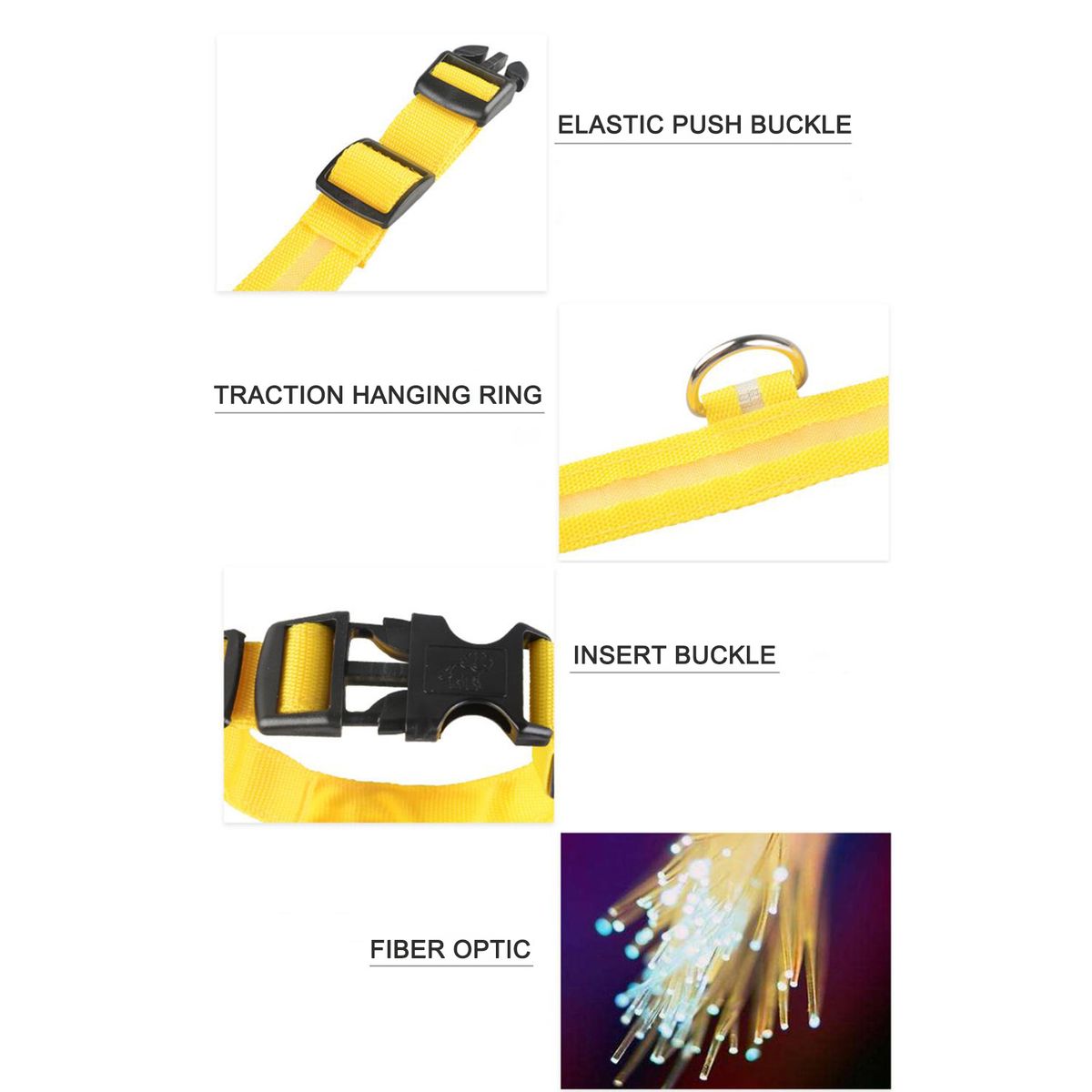 Pet Light Up LED Collar Dog Leash, Silk Mesh Nylon