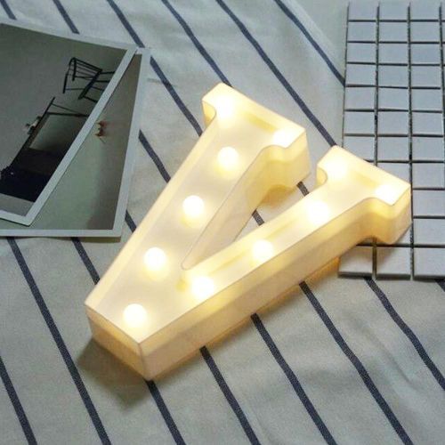 DIY English Letter V LED Night Light Symbol Modeling Lamp For Birthday/Wedding/Marriage Proposal Decor Warm White/White/0-5W