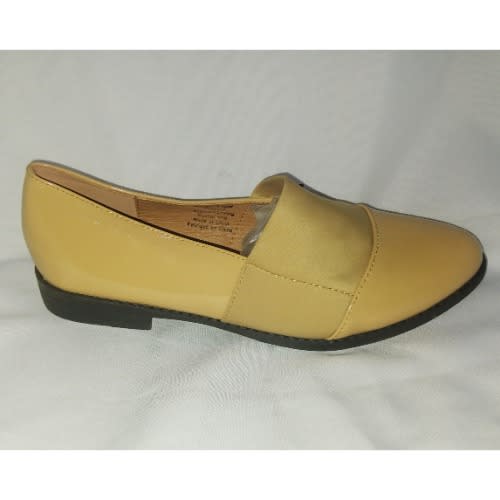 Patent Elastic Leather Flat Loafers - Cream