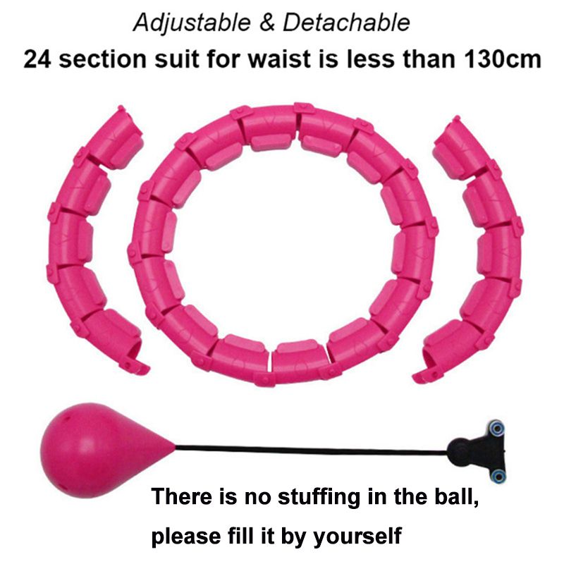 Adjustable Sport Hoops Abdominal Thin Waist Exercise Detachable Massage Hoops-Beige