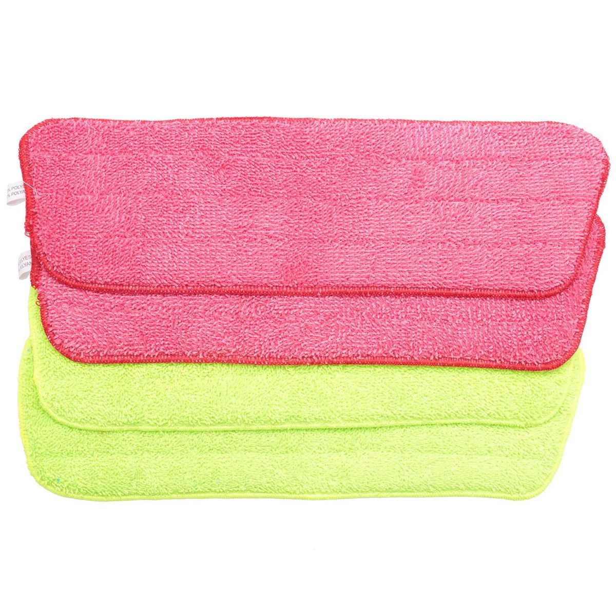 4Pcs Spray Mop Replacement Pads Washable Refill Microfiber Wet/Dry Cleaning Use Reusable, Cleaning Supply  4 Pack, Green & Red