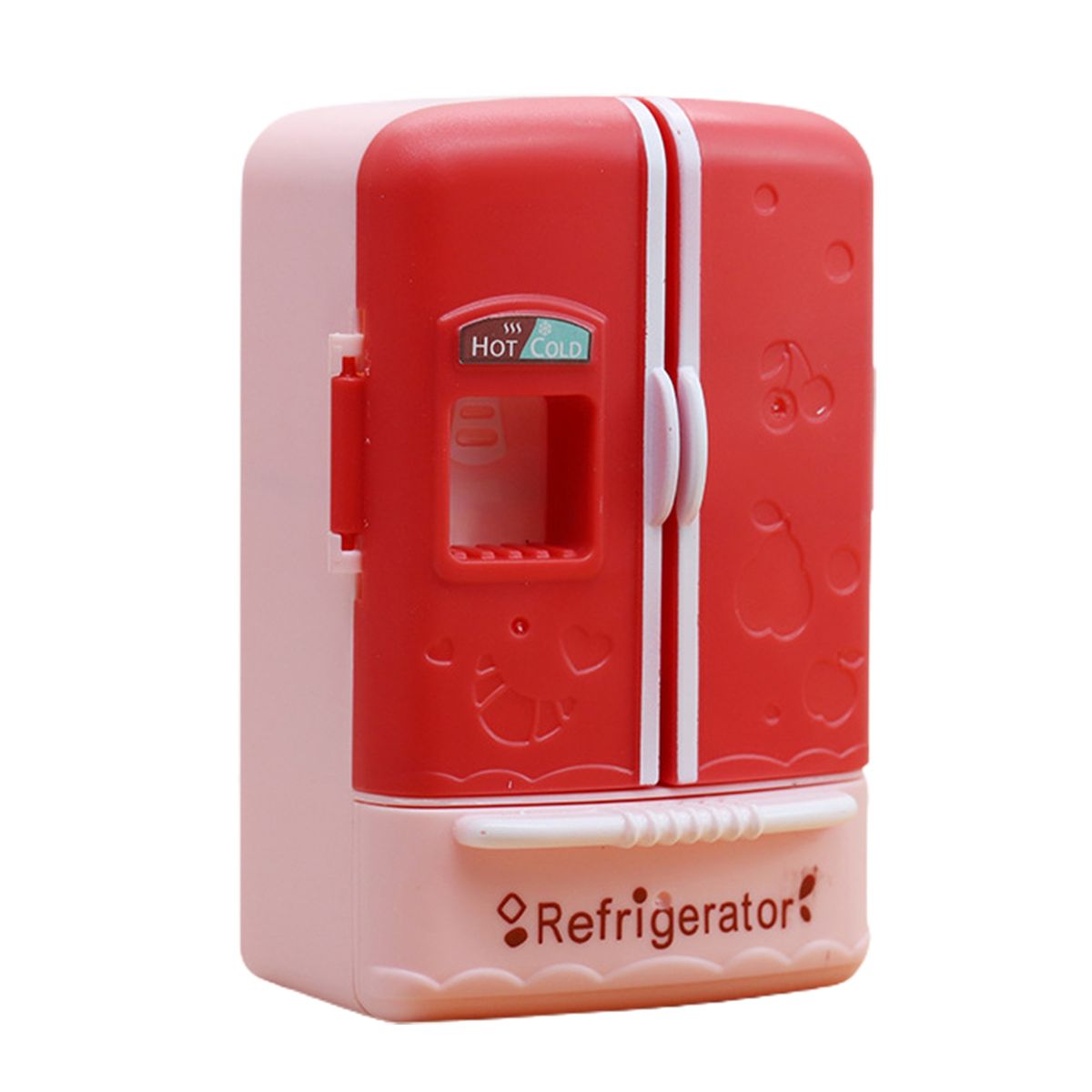 Pretend Kitchen Toy 112 Miniature Doll House Refrigerator Accessories Red