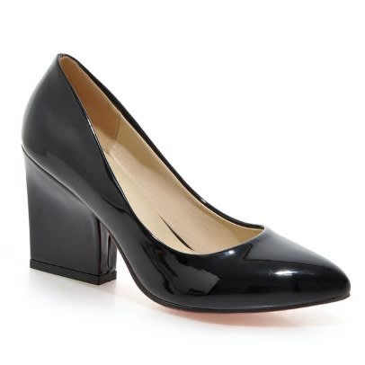 Mid Heel Cooperate Shoe - Black