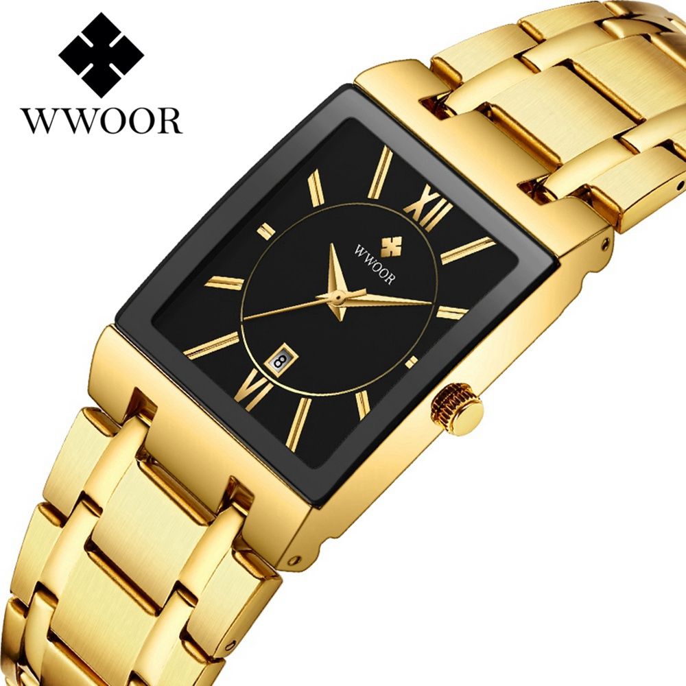 Watch Fashion Sports Men Quartz Watches For Male WR8858-GoldBlack