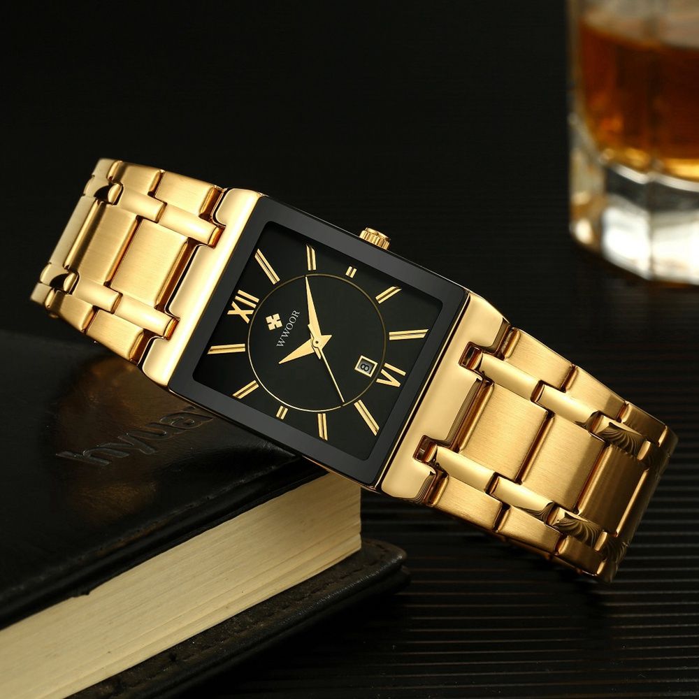 Watch Fashion Sports Men Quartz Watches For Male WR8858-GoldBlack