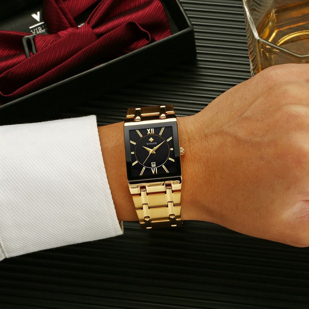 Watch Fashion Sports Men Quartz Watches For Male WR8858-GoldBlack